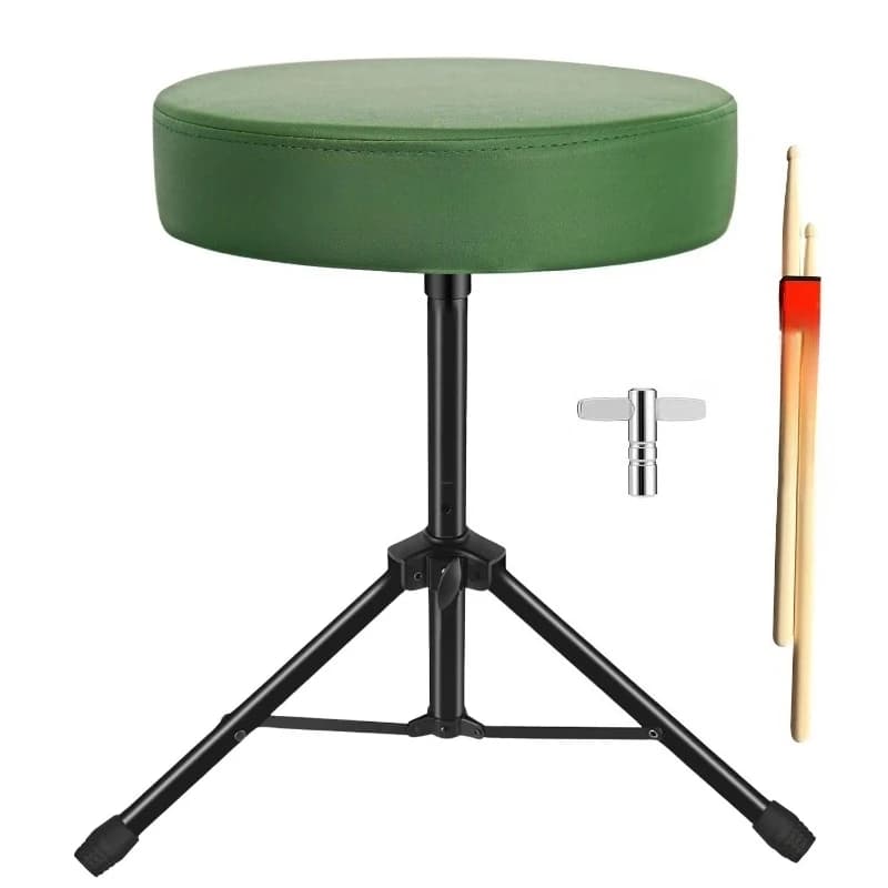 5 Core Drum Stool Green Memory Foam Adjustable Height Tripod Base