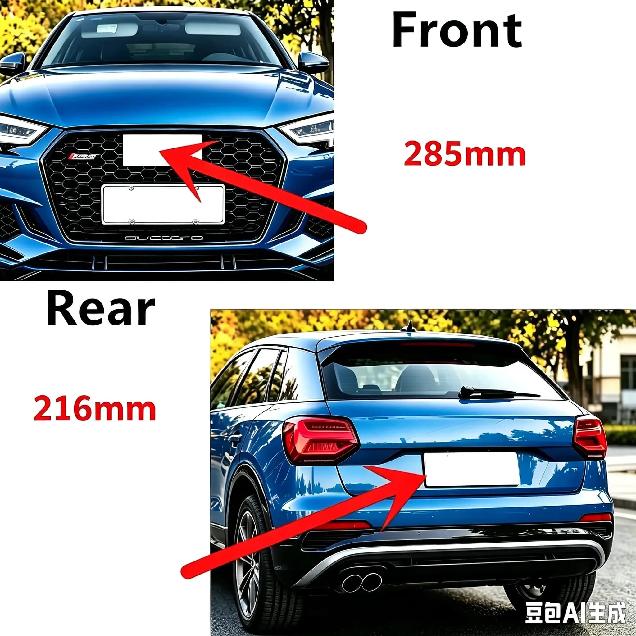 Replacement 4 Ring logo ABS Silver/Black Car Hood Front Bonnet Grill Rear Trunk Emblem Badge Sticker For Audi Q7 2006-2015