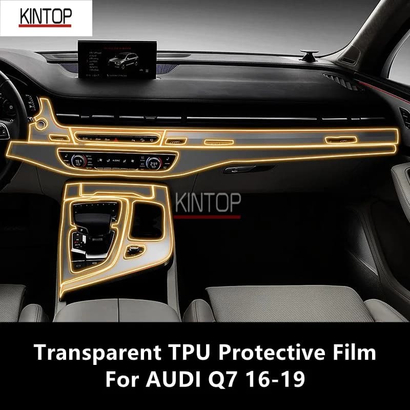 For AUDI Q7 16-19 Car Interior Center Console Transparent TPU Protective Film Anti-scratch Repair Film Accessories Refit