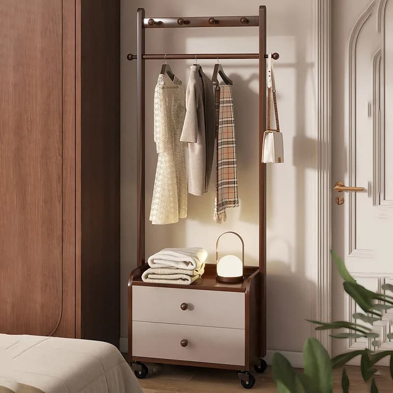 Hanging Wooden Coat Racks Clothes Standing Storage Organizer Luxury Open Hotel Coat Racks Display Perchero Living Room Furniture