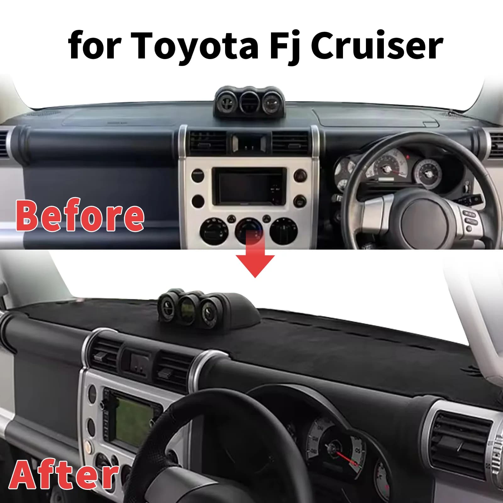 for Fj Cruiser Dashboard Cover Sun Shade Protector Dashmat Anti-Glare UV Block Carpet Mat Automotive Dash Mat
