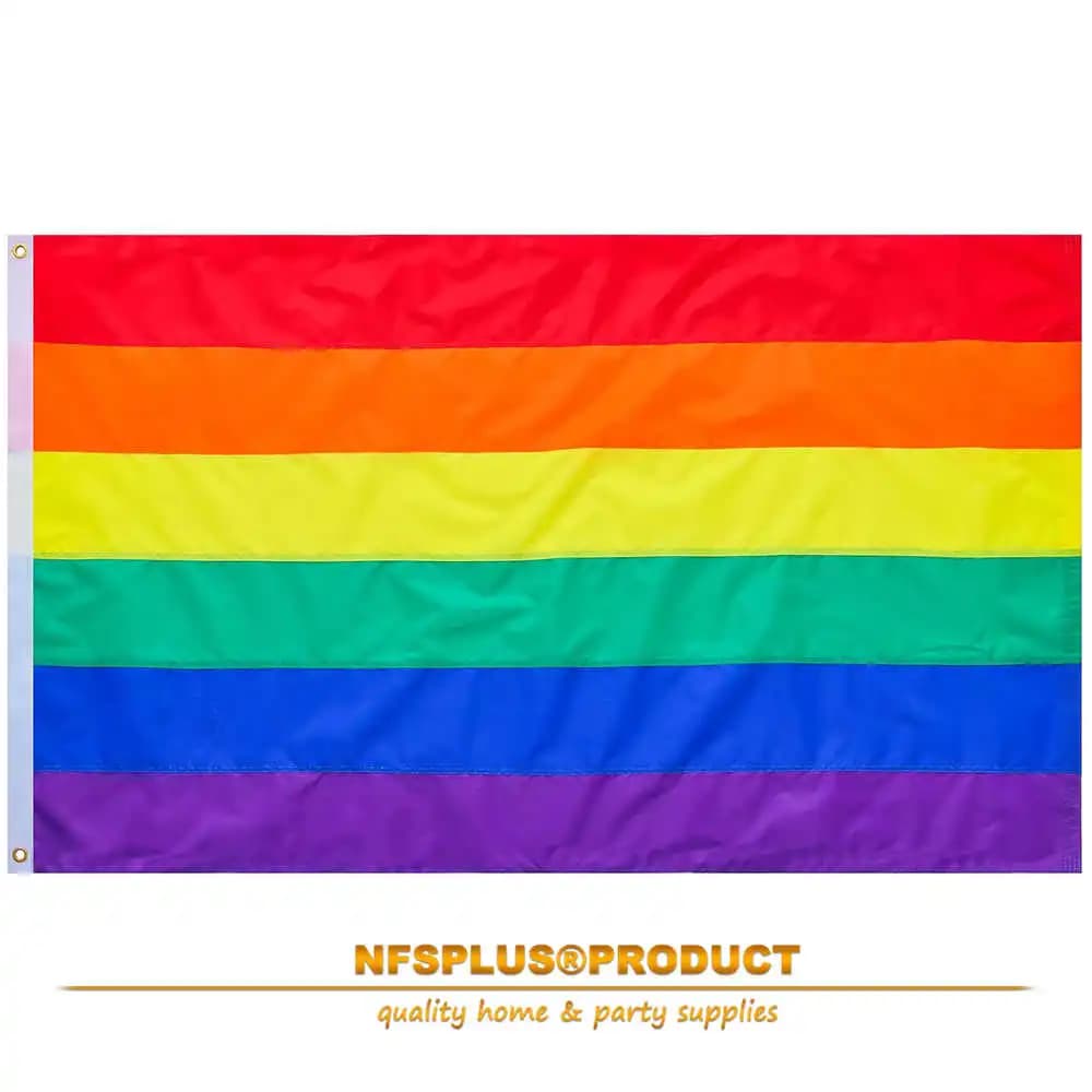 Stitched Rainbow Flag Gay Pride LGBT 3x5 FT Heavy Duty Oxford Sewn Stripes Brass Grommets 90x150CM Outdoor Parade Decor Banner