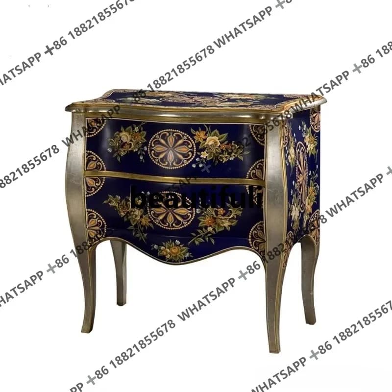 K153  K153  French high-end light luxury solid wood dining edge, storage, Chinese hand-painted, floral entrance, foyer decorativ