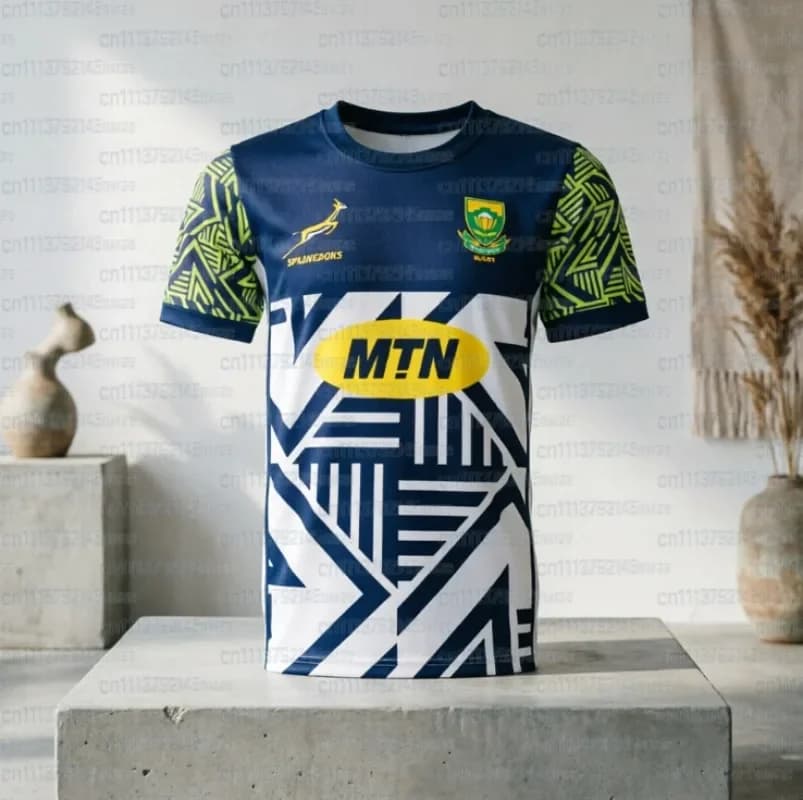 2026 Stylish Breathable Quick-Dry South Africa Rugby Jersey T-Shirt, Suitable for Adult Summer Sports