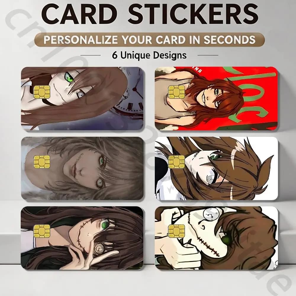 C-Creepypasta Clockwork Sticker Film Tape Skin for Credit Card Debit Card Cartoon Waterproof Stickers Small Chip