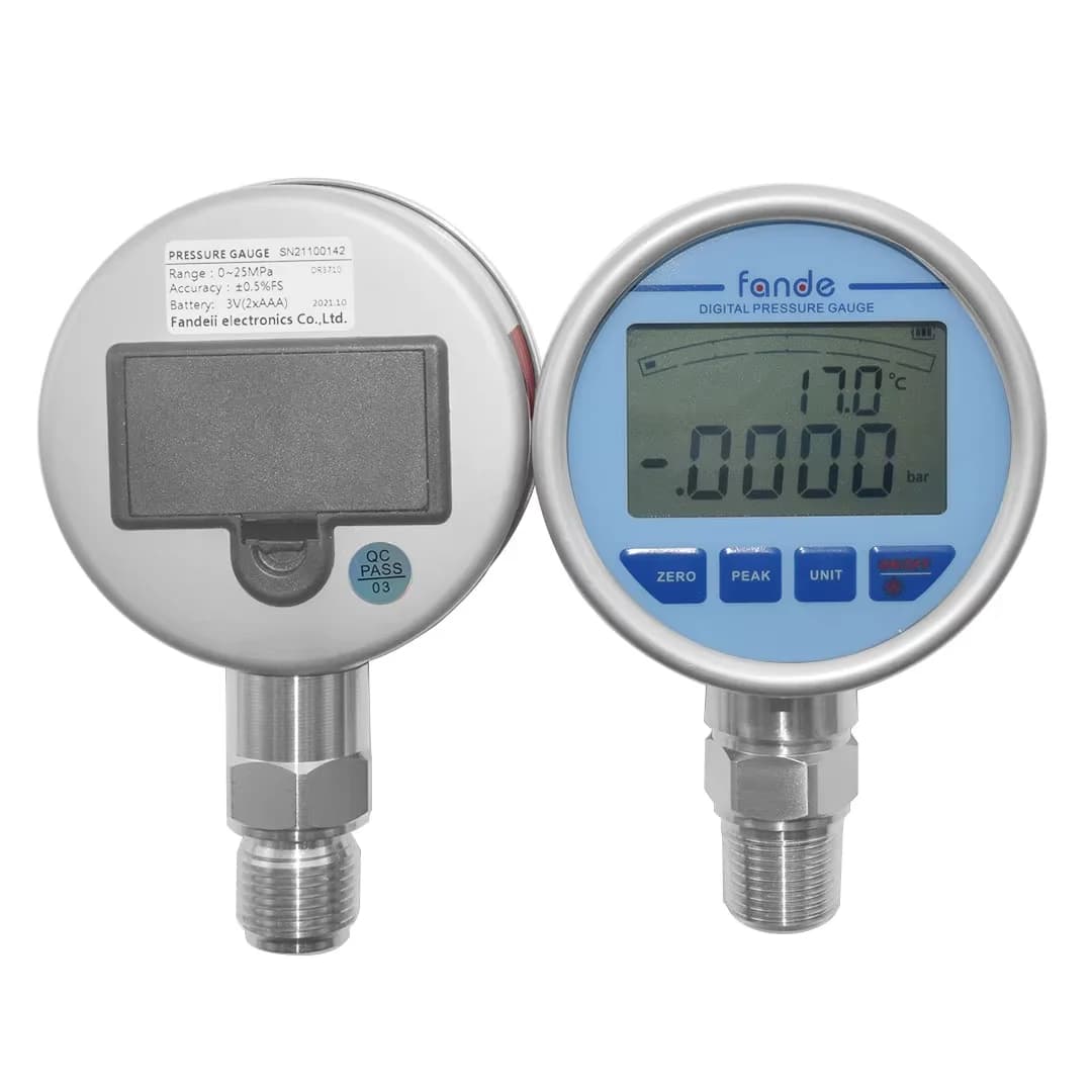 G1/4 Negative Pressure Gauge -1~1000bar Suction Pressure Digital Pressure Meter 0.1%FS High Accuracy Vacuum Gauge