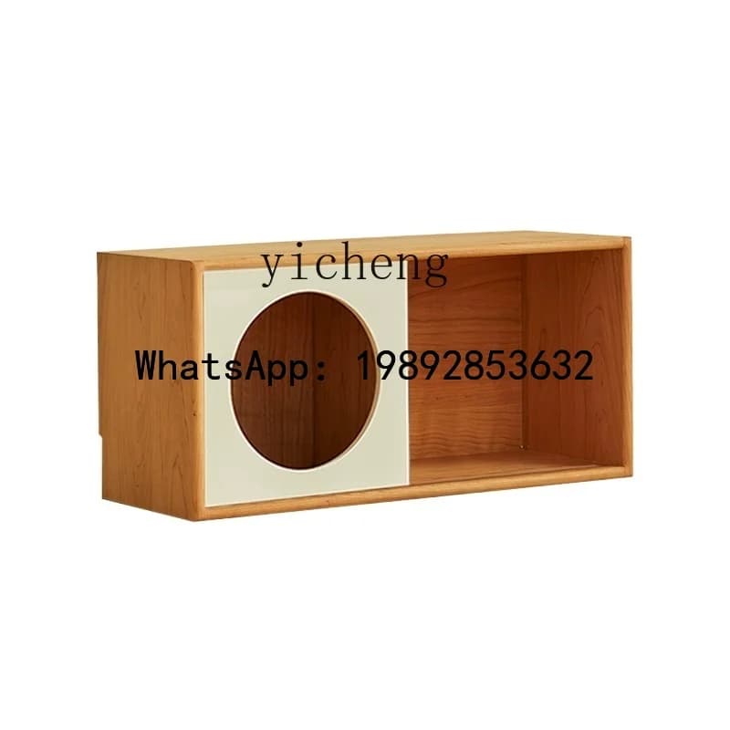 medieval module combination cabinet cherry wood solid wood bookcase TV cabinet storage low edge floor bookshelf
