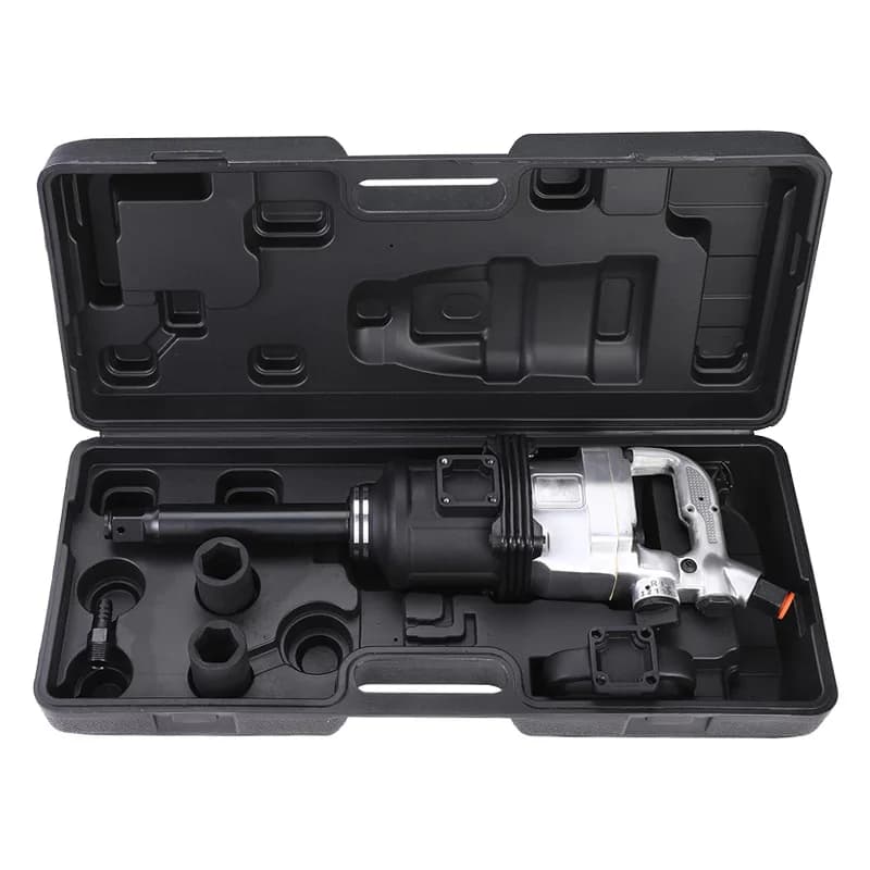 Pneumatic Impact Wrench Set (4-Piece Set) Aluminum Alloy 1850Nm Maximum Torque Compression-Molded Carrying Case Detachable