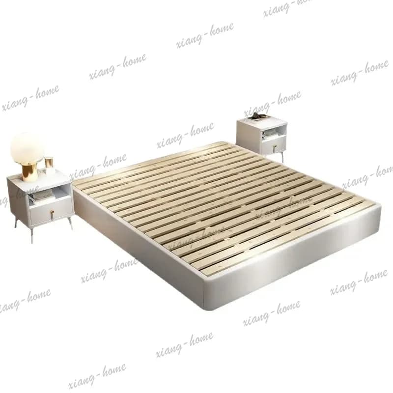 PG Dormitory Frame Double Bed Decoration Covers Luxury Queen Double Bed Bedroom Headboards Letto Matrimoniale Furniture