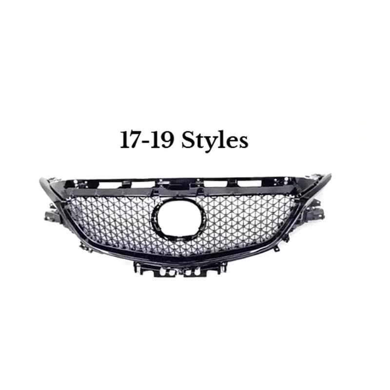 Car Accessories Primed ABS Plastic Honeycomb Front Grille Piano Black UV Treated For Atenza 2014-2019