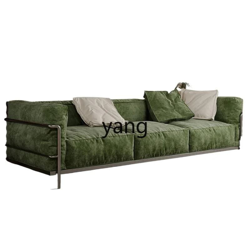 LH， retro living room small apartment Bauhaus chenille removable and washable fabric sofa
