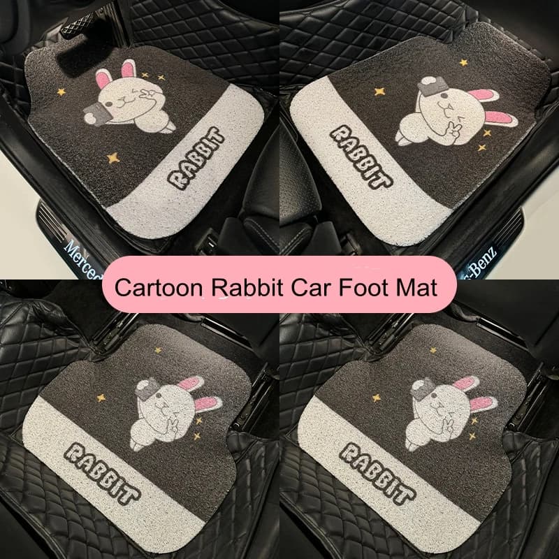 New Cartoon Pig Rabbit High Quality Silk Loop Universal Front Protective Cushion Foot Pad Mat
