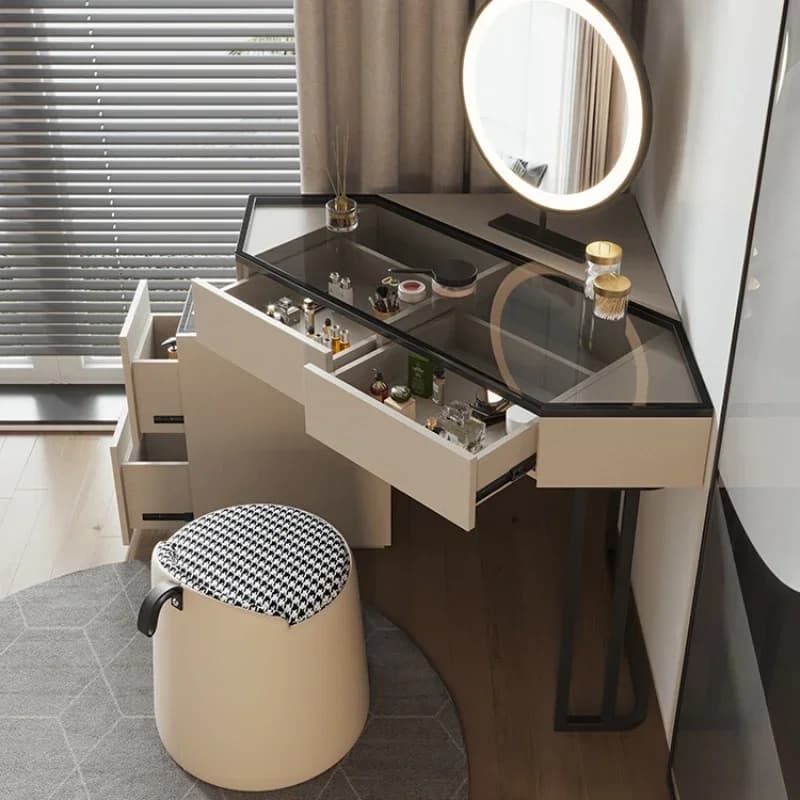 Nordic Organizer Dresser Corner Makeup Modern Storage Dressers Drawer Women Tocador Maquillaje Cute Room Furniture
