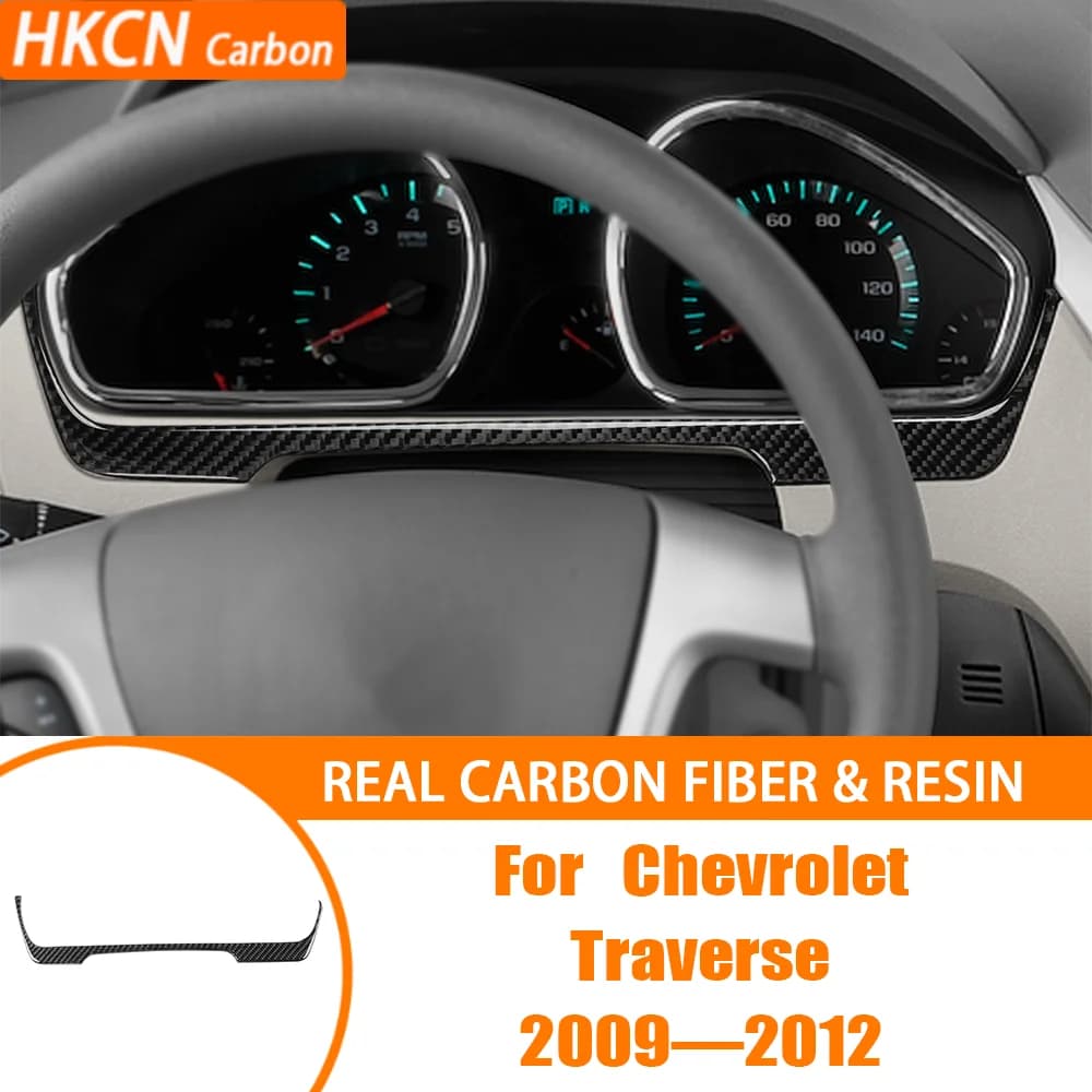 Car Interior Accessories Dashboard Speedometer Display Panel Carbon Fiber Trim Sticker For Chevrolet Traverse 2009—2012