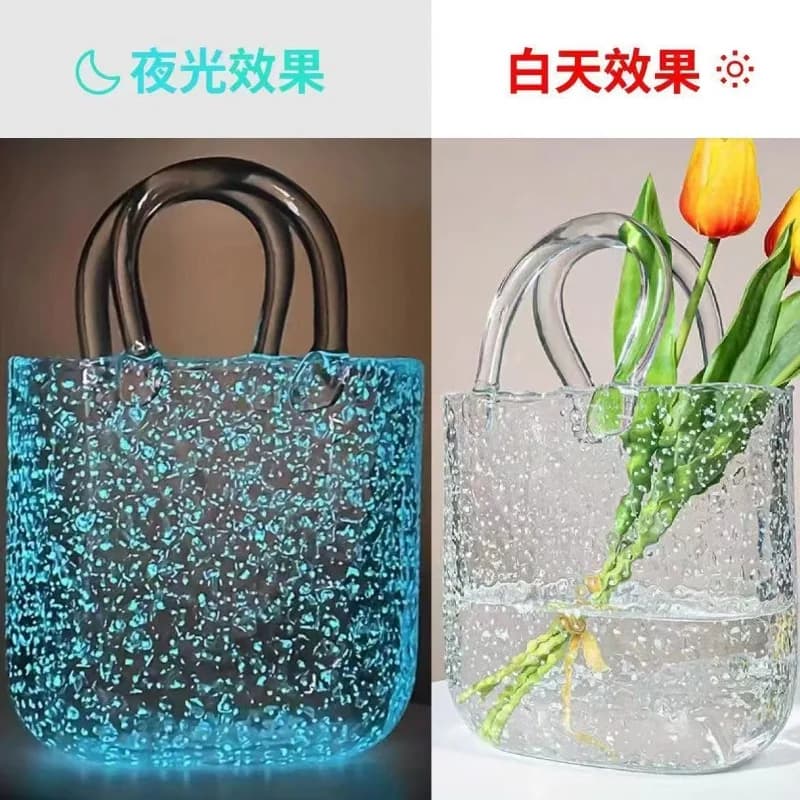 Creative Dream Fluorescent Luminous Exquisite Glacier Vase Unique Transparent Vase Living Room Home Decoration