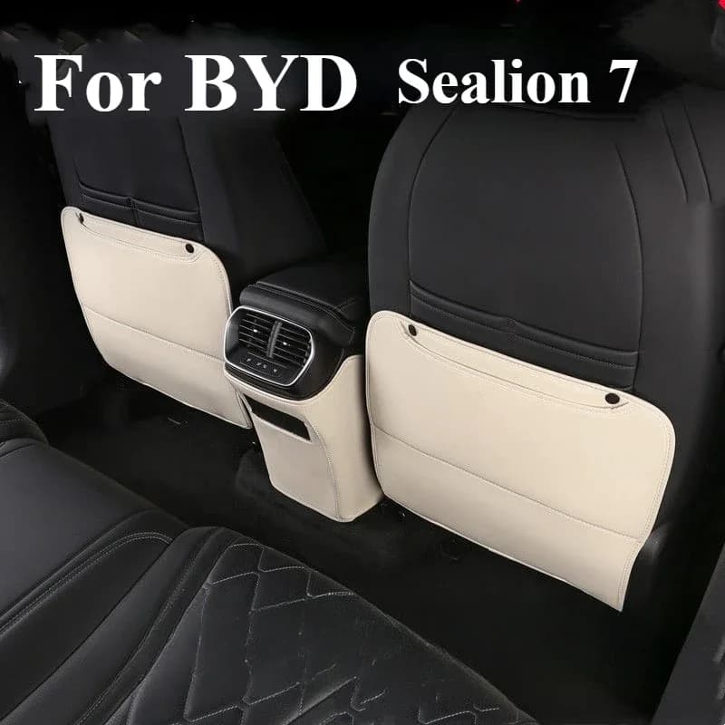 For BYD Sealion 7 2024 2025 Car Styling PU Leather Anti Kick Mat Pad Anti-kick Protector Mats Seat Back Protector Accessories