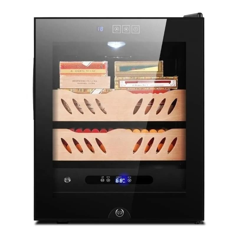 China Modern 46L Cigar Cabinet Design Display Wooden Cigar Humidor Cabinet