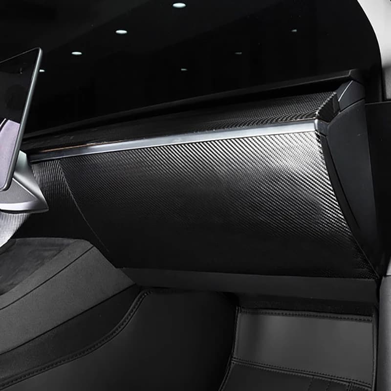 Carbon Fiber Invisible Glove compartment Anti Kick Pad Sticker For Tesla Model Y 2020-2024