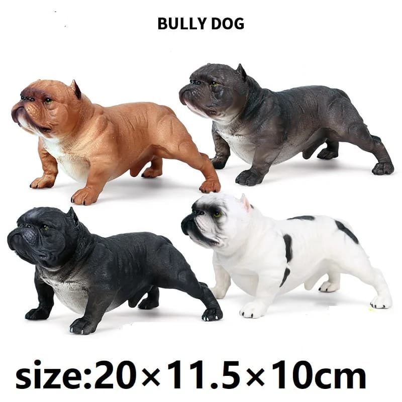 Fashion Solid wild animal pet dog set American Bully dog model toy car accessories
