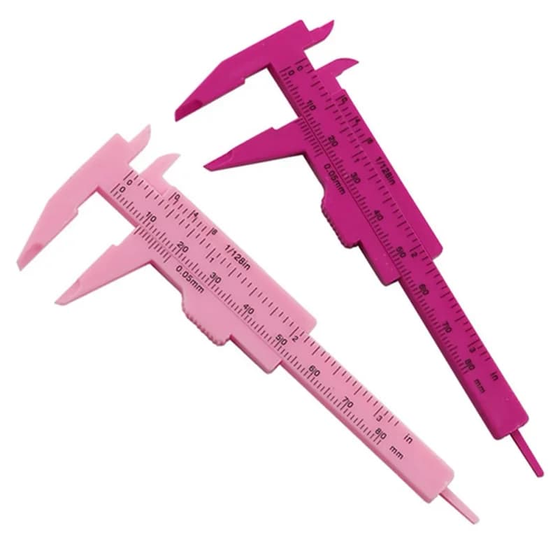 Wholesale 0-80mm Rose Pink Double Scale Sliding Gauge Permanent Makeup Tool Tattoo Eyebrow Line Lip Ruler For Tattoo Measuring