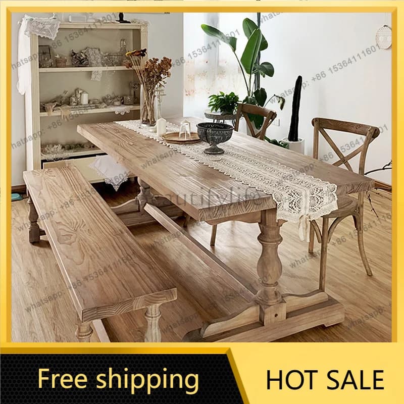 FG Wood Mid Century Dining Table Modern Luxury Lounge Writing Dining Table Designer Kitchen Dressing Muebles Commercial Furnitur