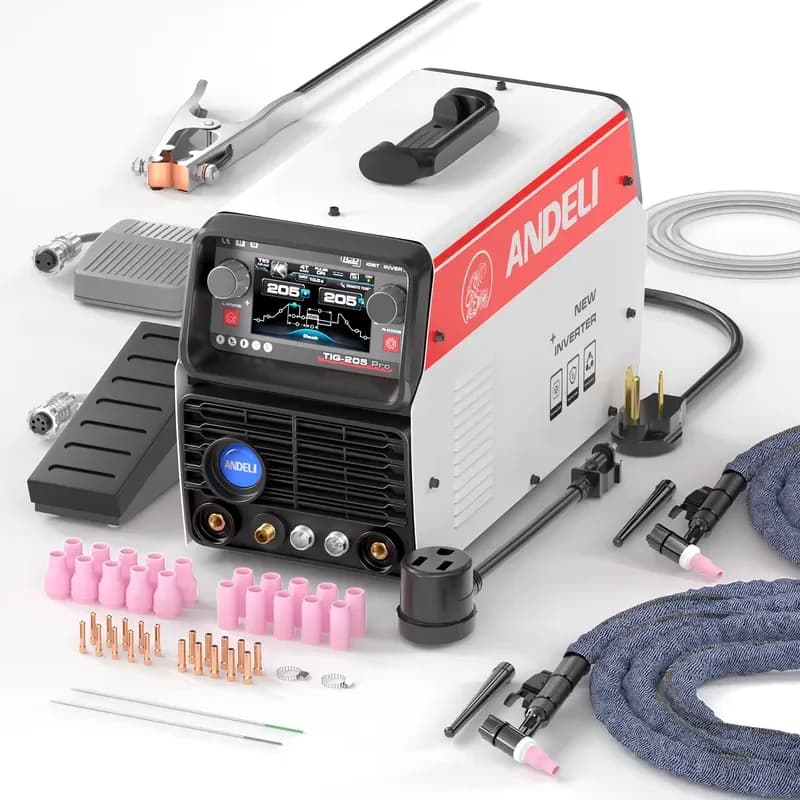 ANDELI 2025 New Arrival LCD Tig-250 Pro 9 in 1 AC DC HF TIG Pulse Cold MMA Multifunctional Aluminium TIG Welding Machine