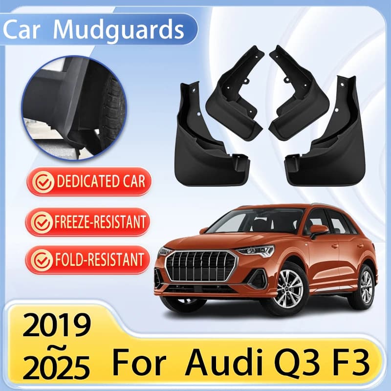 Car Mudguards Parts For Audi Q3 F3 MK2 II 2019~2023 2024 2025 Mudflap Front Rear Fenders Flare Cover Guards Auto Mud Accessories
