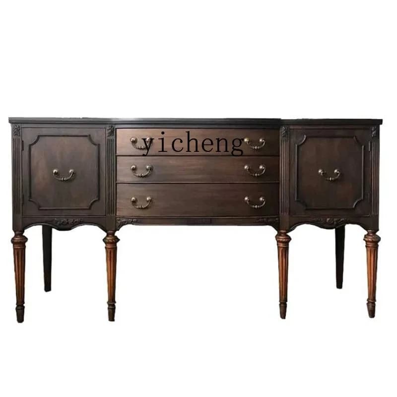 Solid Wood Retro Domestic Hallway Entrance Cabinet Sideboard Cabinet Simple Wall Decoration Lockerl6