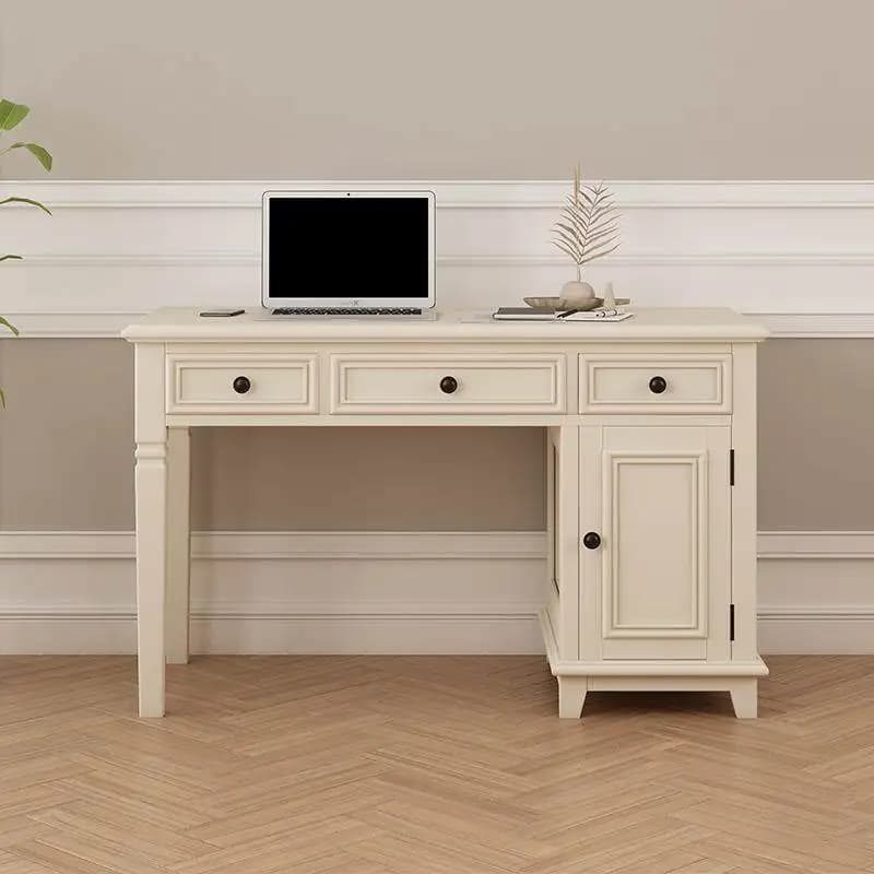 DSA new solid wood desk bookshelf integrated combination home study table beige bedroom furniture