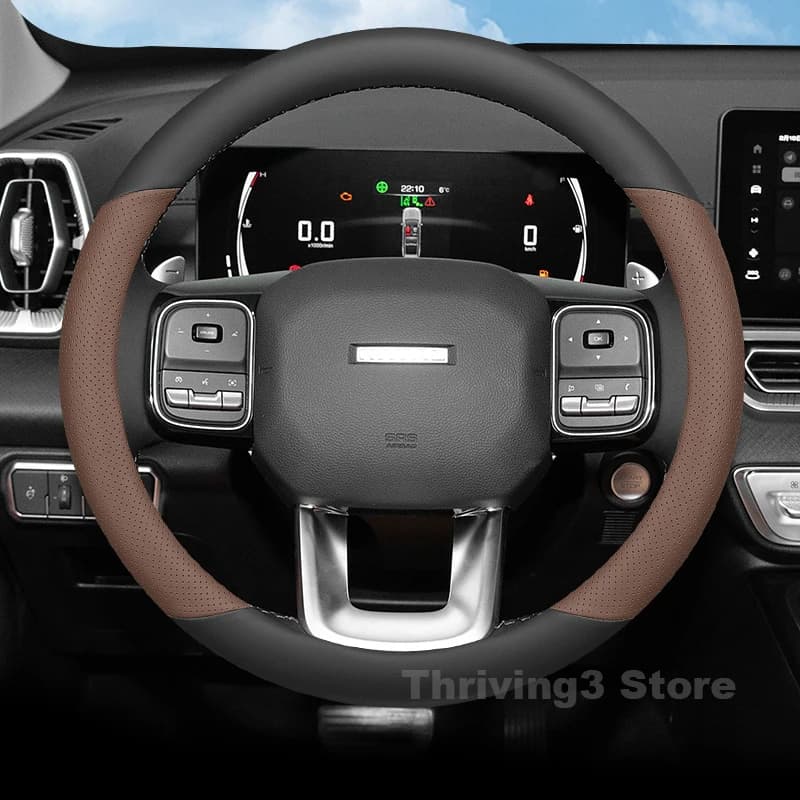 Leather Car Steering Wheel Cover For GWM Haval Jolion PRO 2023-2026 Covers For Covers Auto interior Haval H9 2026 Accessories