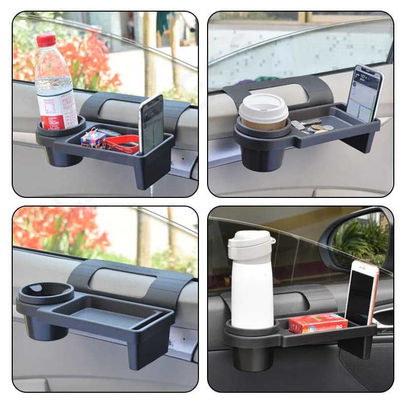 ​Car Door Window Storage Box Cup Stand Phone Holder Mount Tray Multi-function Hanging Storage Box With Cup Holder Accessories