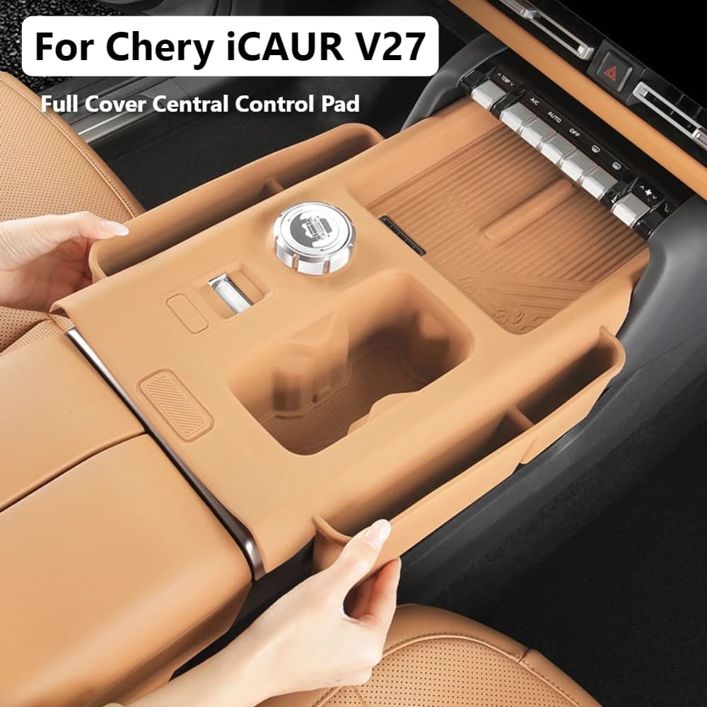 For Chery ICAR ICAUR V27 Full Cover Central Control Silicone Pad Wireless Charging Cup Holder Anti Slip Mat Interior Accessories