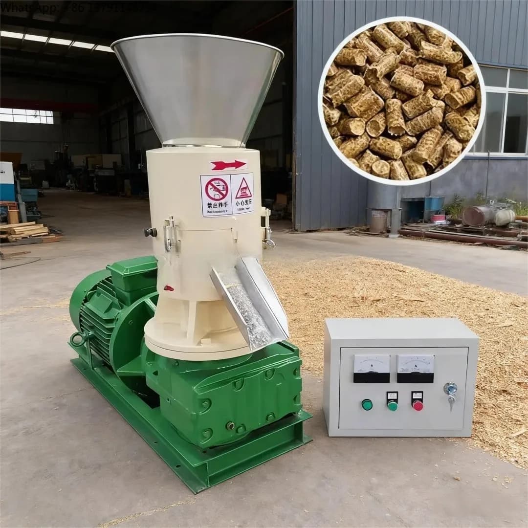 High Quality Flat Die Wood Sawdust Pellet Making Machine Biomass Wood Pellet Production Line  Biomass Wood Pellet Mill