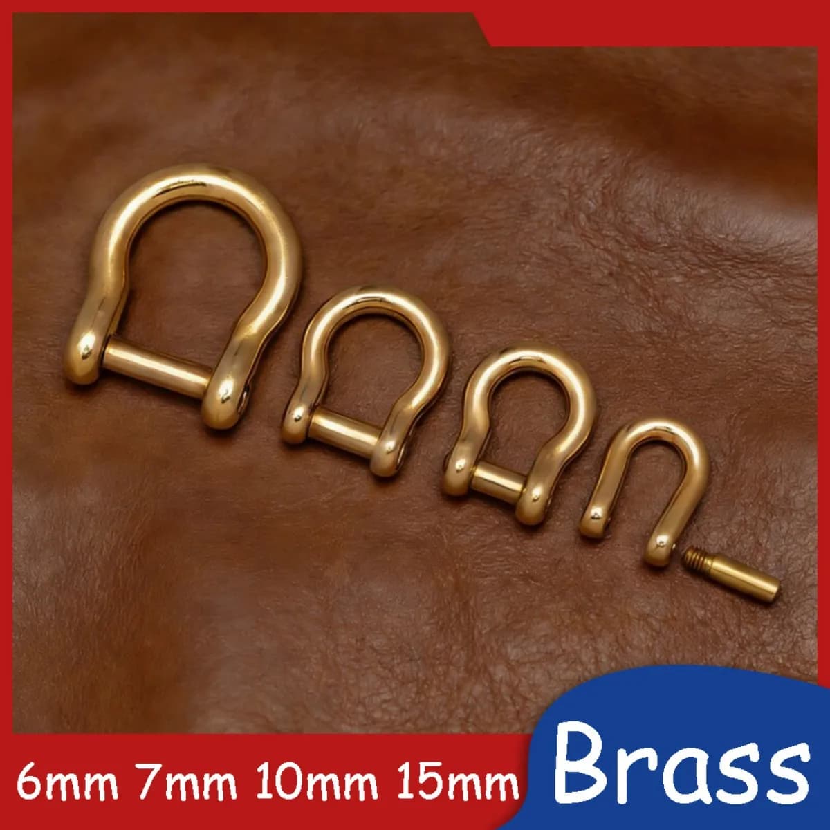 Bag Strap Clip Leather Buckles Rings Screw-Fastened Ring 6mm 7mm 10mm 15mm - Brass Material