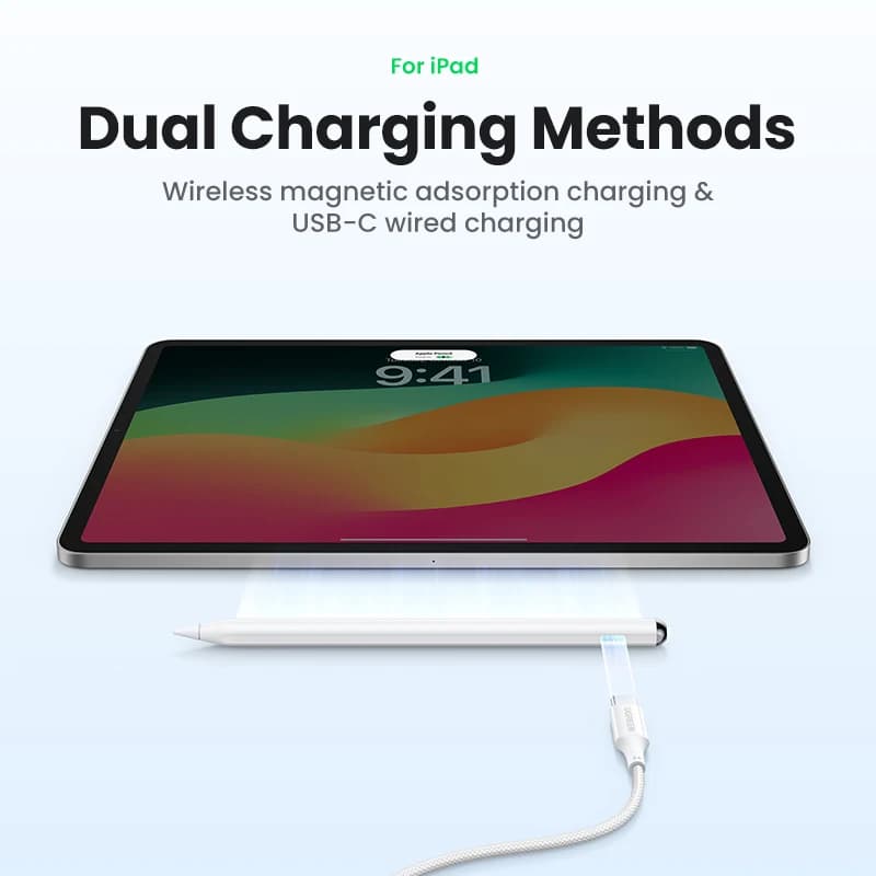 UGREEN Stylus Pen for Pencil Magnetic Wireless Charging Bluetooth Palm Rejection Tilt Pens Long Battery Life for iPad Pro