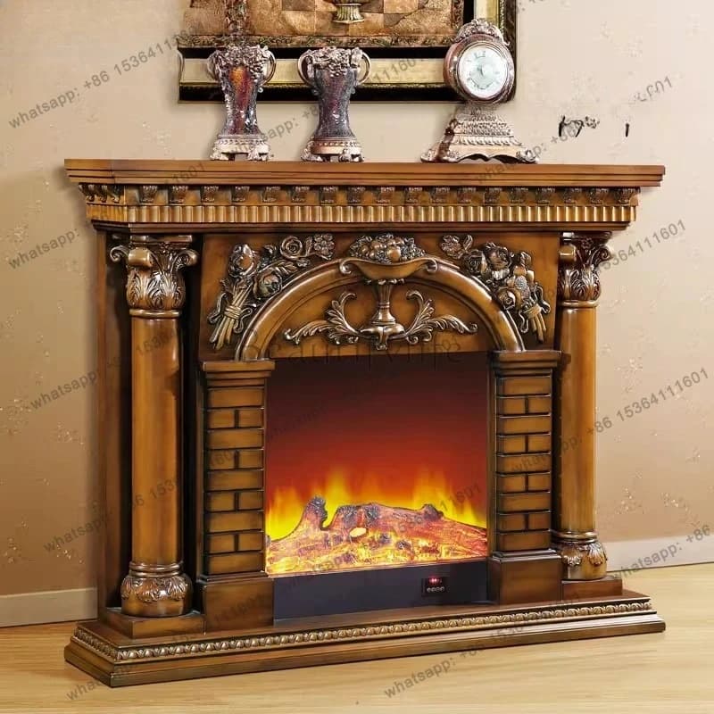 European Roman column fireplace antique fashion electric fireplace American decorative heating creative art