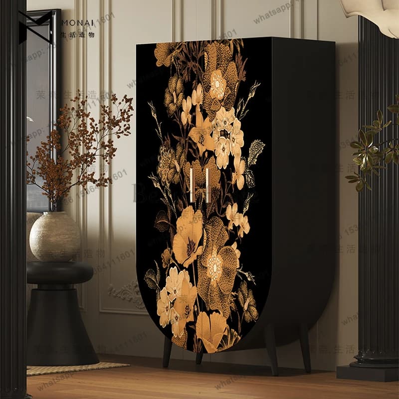 French light luxury wardrobe bedroom room bedside solid wood locker entry chest