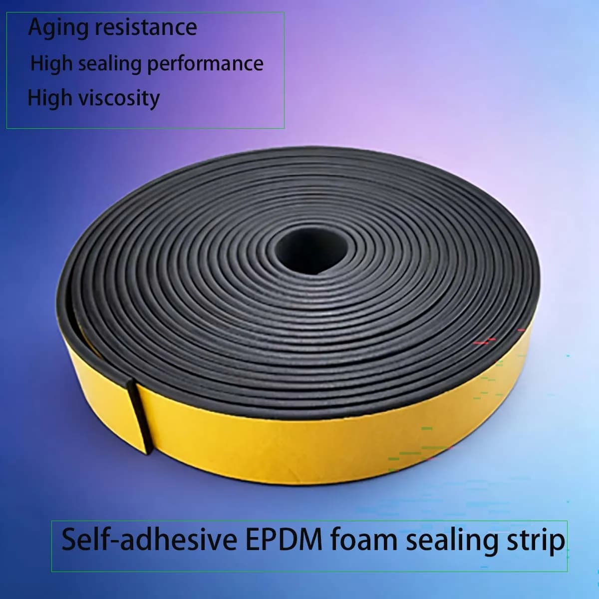 EPDM Foam Rubber Strip, Self-adhesive Sponge Seal Strip, Flat/Semicircle/D-Type Rubber Gasket for Distribution Cabinet