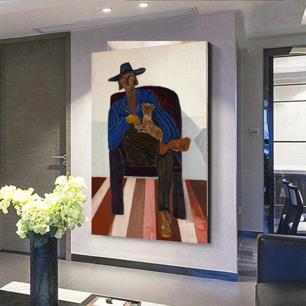 100% Handmade Abstract Oil Painting Portrait of Ancestors Wall Art picture Original Mural for Living Room Home Decor Image Gift