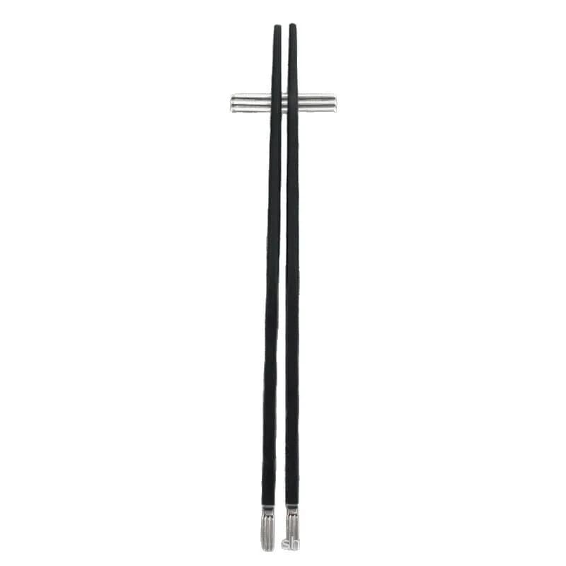 Nordic stainless steel ebony chopsticks one pair of household tableware housewarming gifts black mildew-proof light luxury