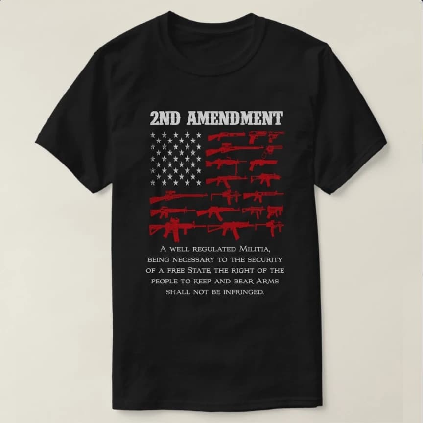Patriotic USA Flag 2nd Amendment Gun Rights T-Shirt 100% Cotton O-Neck Short Sleeve Summer Casual Mens T-shirt Size S-3XL