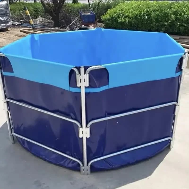 Portable Folding Steel Frame PVC Lining Galvanized Pipe Frame Water Tank for Fish Farming