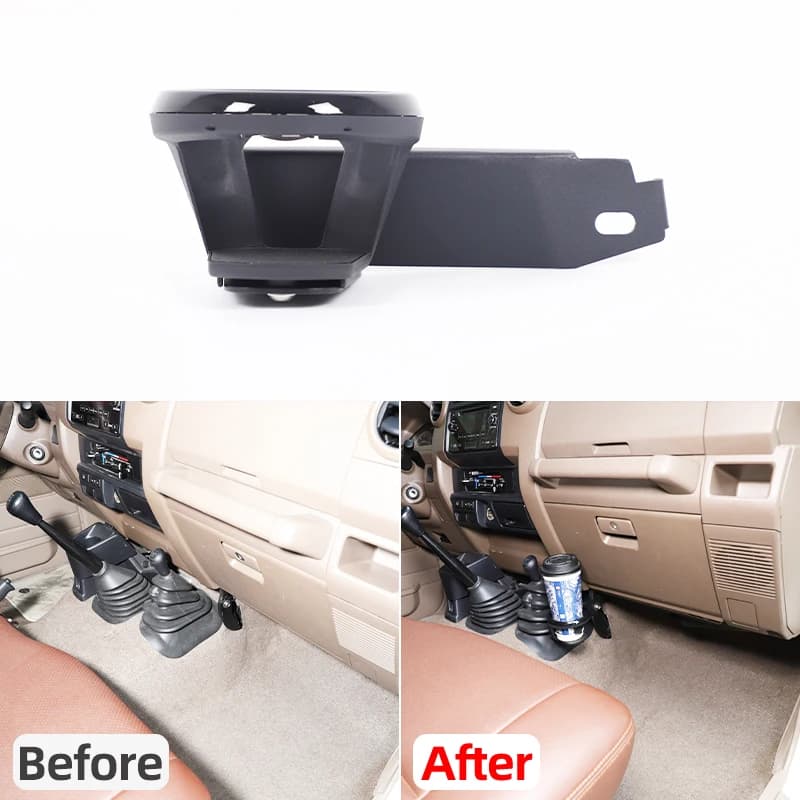 Carbon Steel ABS For Toyota LC71 LC76 LC79 2009-2026+ Car Differential Gear Lever Right Side Water Cup Holder Car Accessories