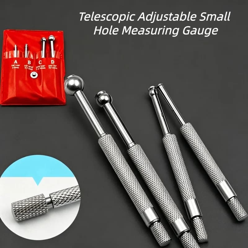 Telescopic Small Hole Gauge Set 3-13mm 4Pcs Bore Internal Diameter Measuring Tool Carbon Steel Telescoping Hole Micrometer Gauge