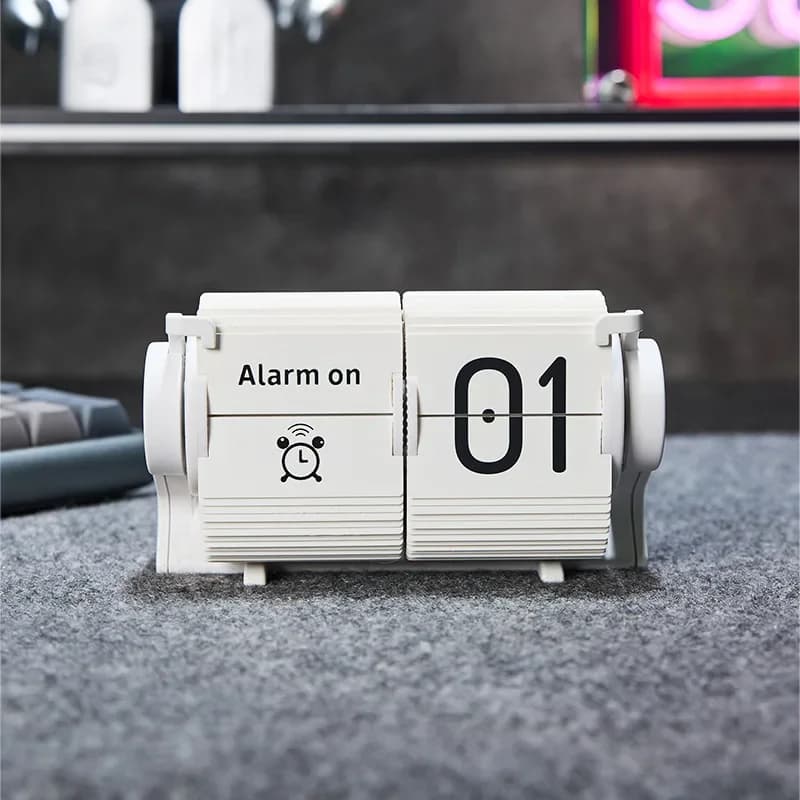 Multi Functional Time Management Timer Desktop Cute Calendar Mechanical Automatic Page Turning Alarm Clock Practical Clock