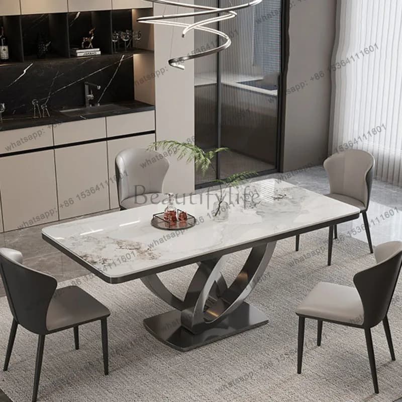LD  Aesthetic Creative Dining Table Save Space Fashion Interior Large Size Cheap Dining Table Beauty Mesas  Home Furniture