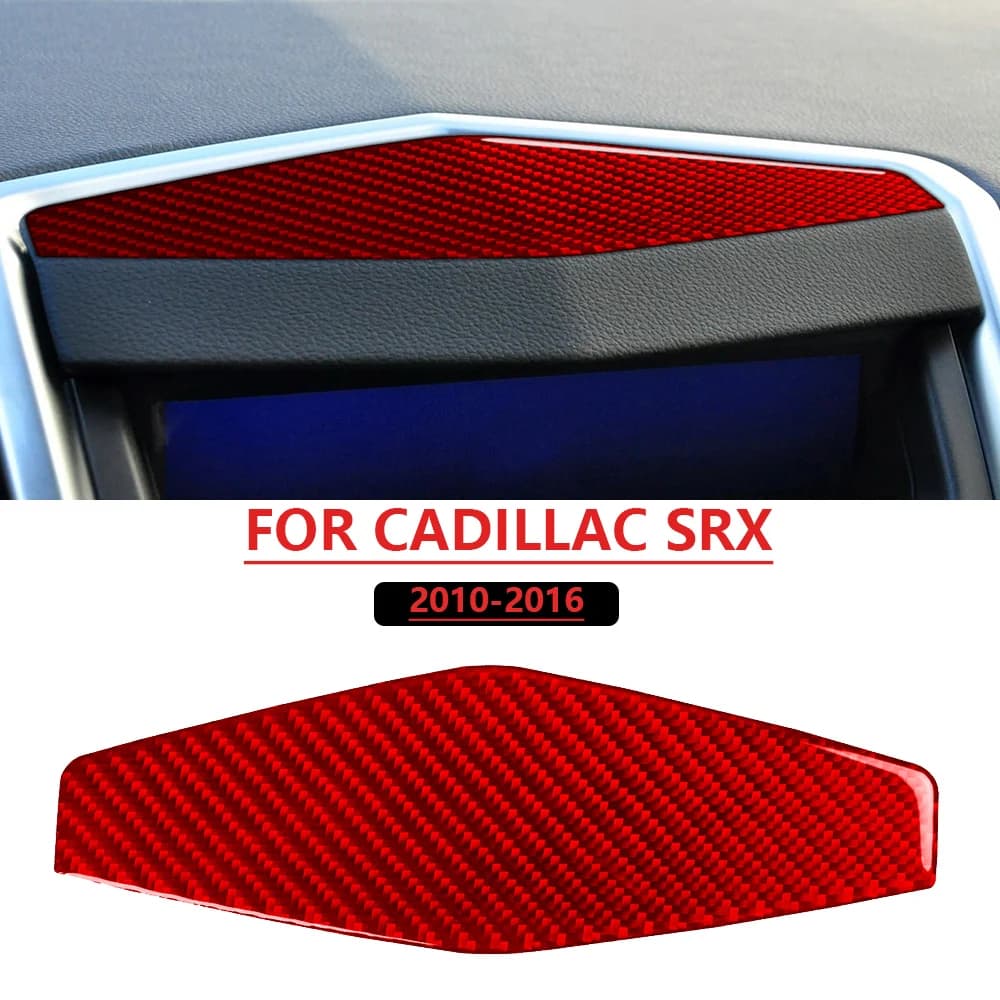 For CADILLAC SRX 2010-2012 Center Console top Panel Trim Red Real Soft Carbon Fiber Car Interior Accessories Decoration Stickers