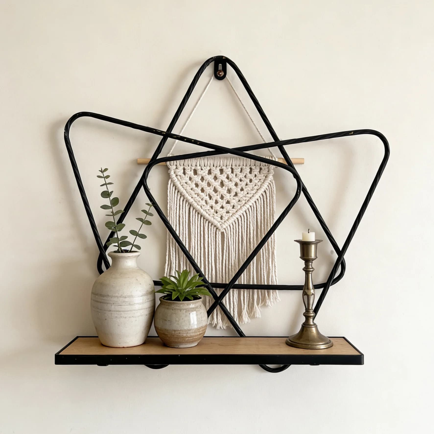 Zml geometric wall rack foldable storage iron rack