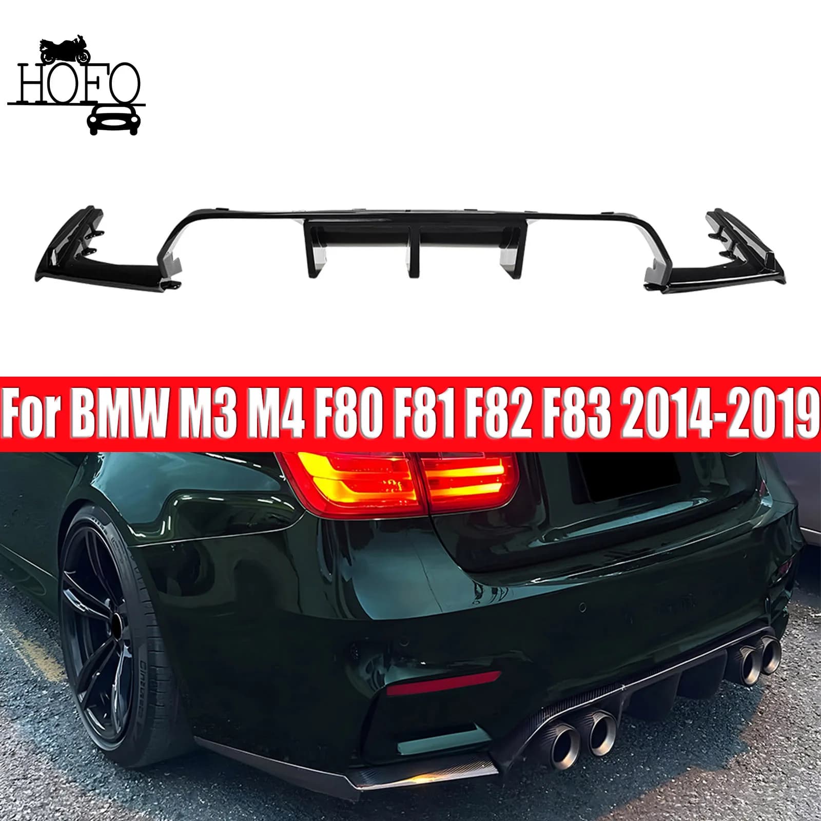 For BMW M3 M4 F80 F81 F82 F83 2014-2019 Front Bumper Kidney Gloss Black Carbon Chrome Grill Refiti