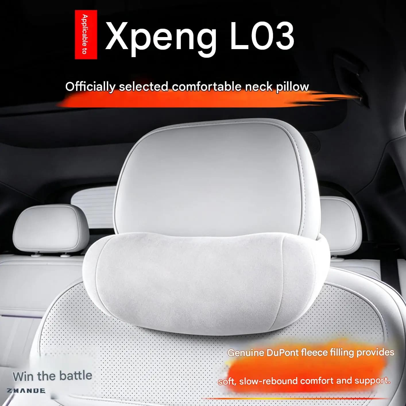 [Fast Shipping] XPENG L03 2026 Neck Pillow & Lumbar Support Car Suede